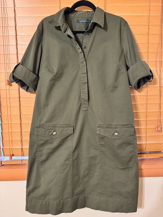 Lauren Ralph Lauren Dresses & Skirts - Lauren Ralph Lauren Olive Utility Shirt Dress